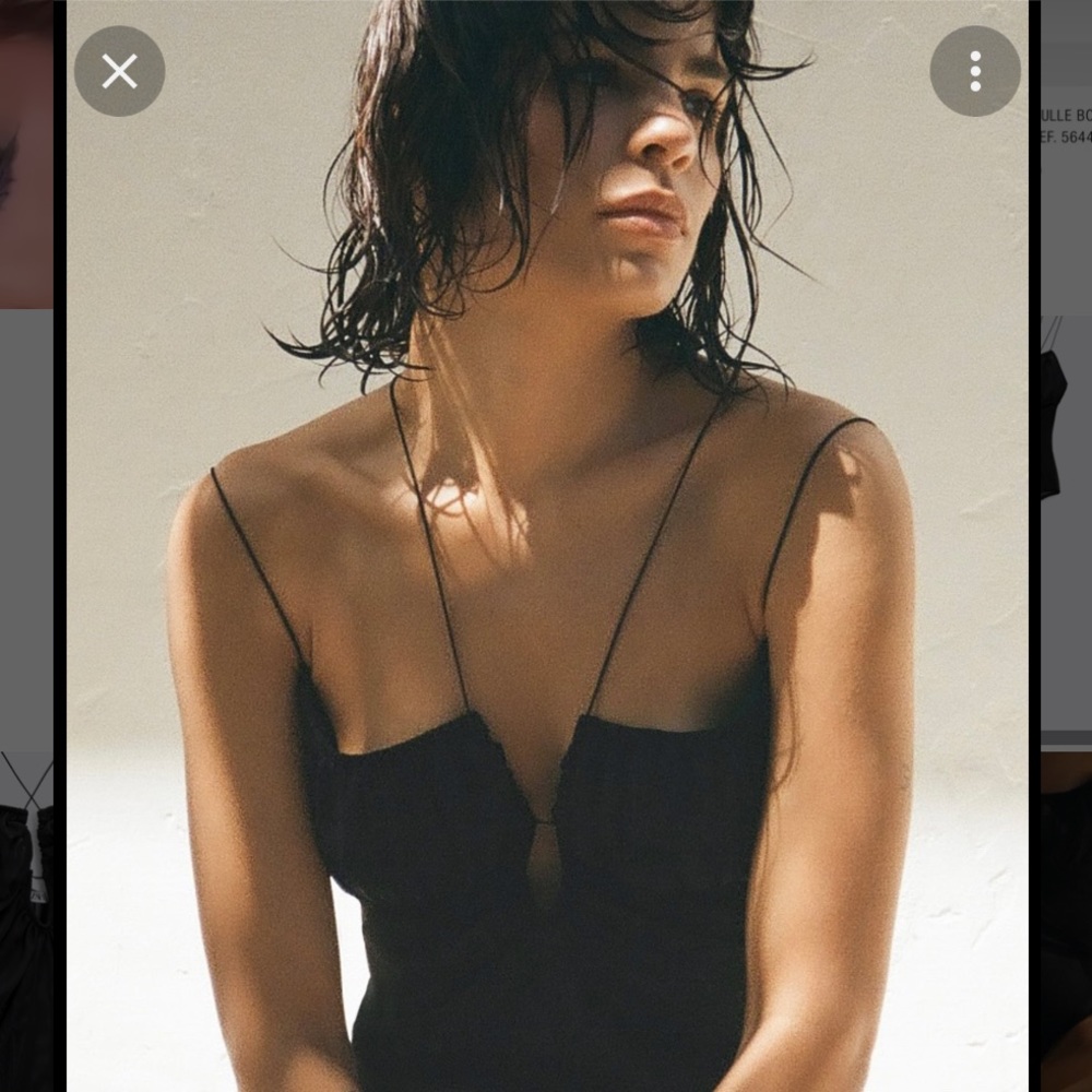 Zara NWT Tulle Sheer Bodysuit size Small